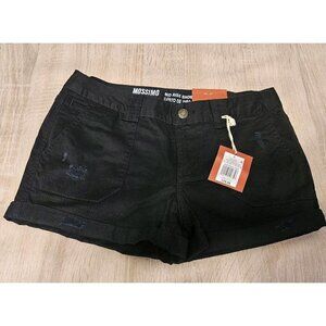 Women's Utility Shorts - Mossimo Supply Co. NWT Distressed  Mid Rise Black Sz 2